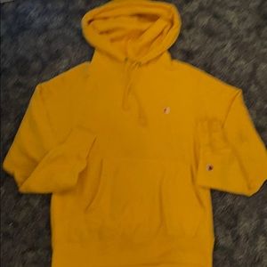 yellow champion hoodie